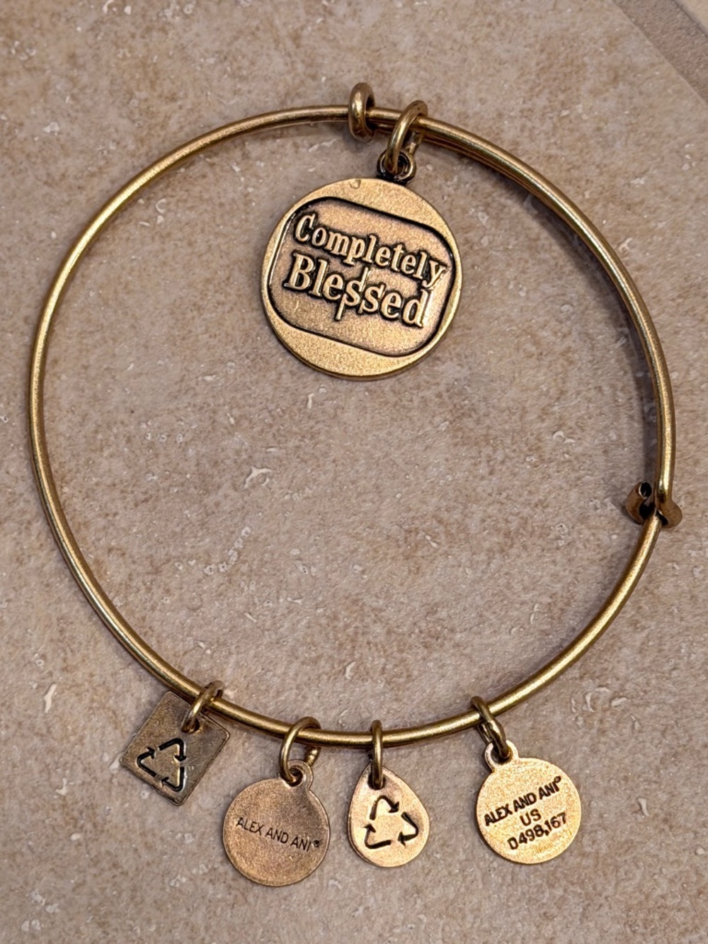 Completely Blessed Alex & Ani Gold Tone Bracelet